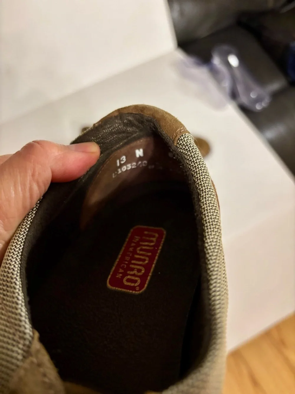 Munro American Sport mens leather and mesh canvas shoes loafers sz 13N
